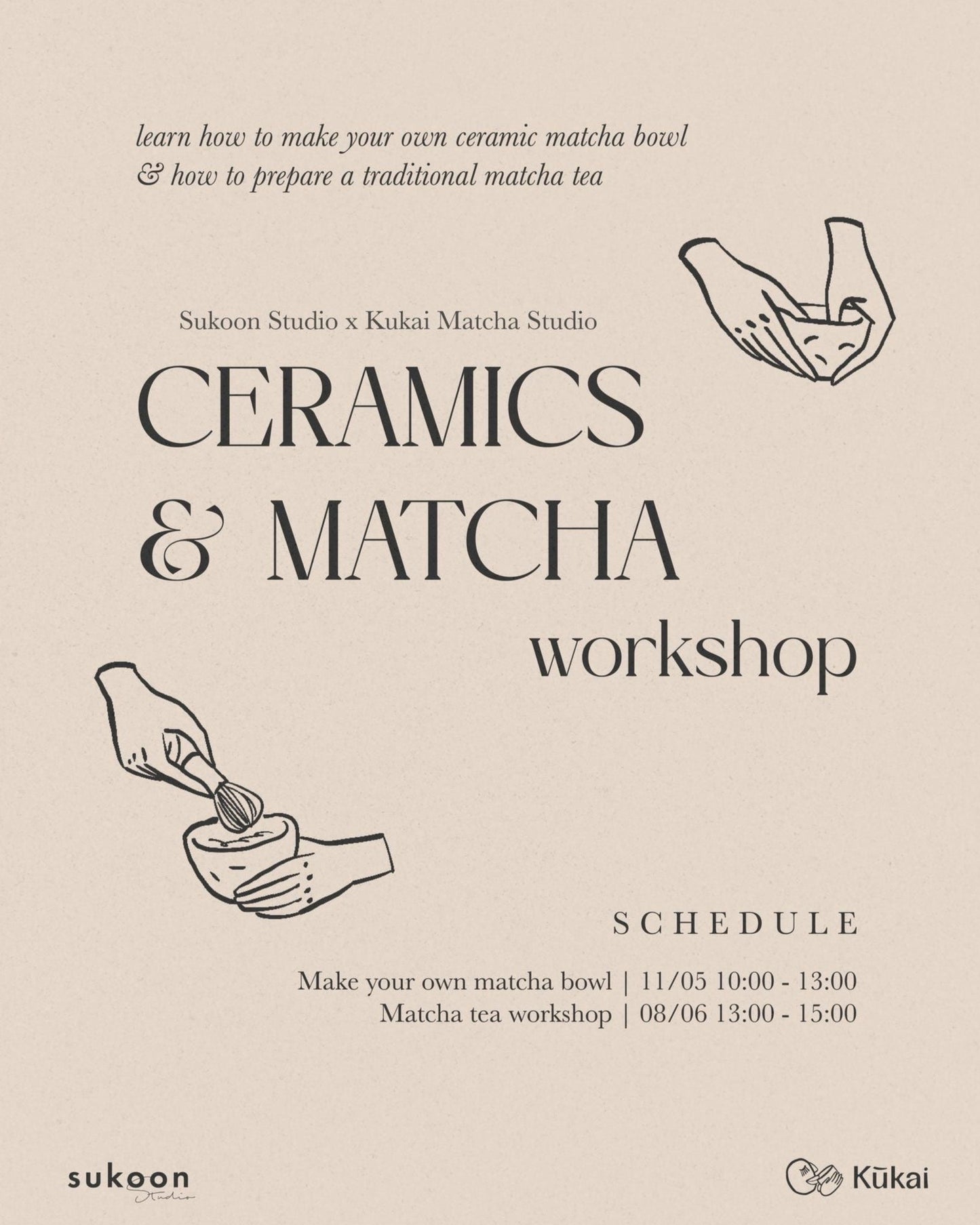 Ceramics & Matcha Workshop | zondag | 11 mei & 8 juni