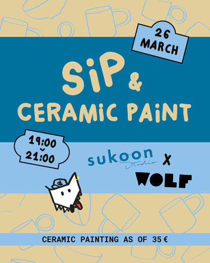 Sukoon Studio x WOLF | SIP & PAINT  | 26 Maart | 19:00 - 21:00