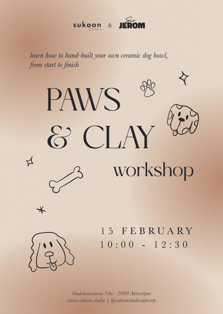 Paws & Clay workshop | Zondag | 15 februari | 10:00-12:30