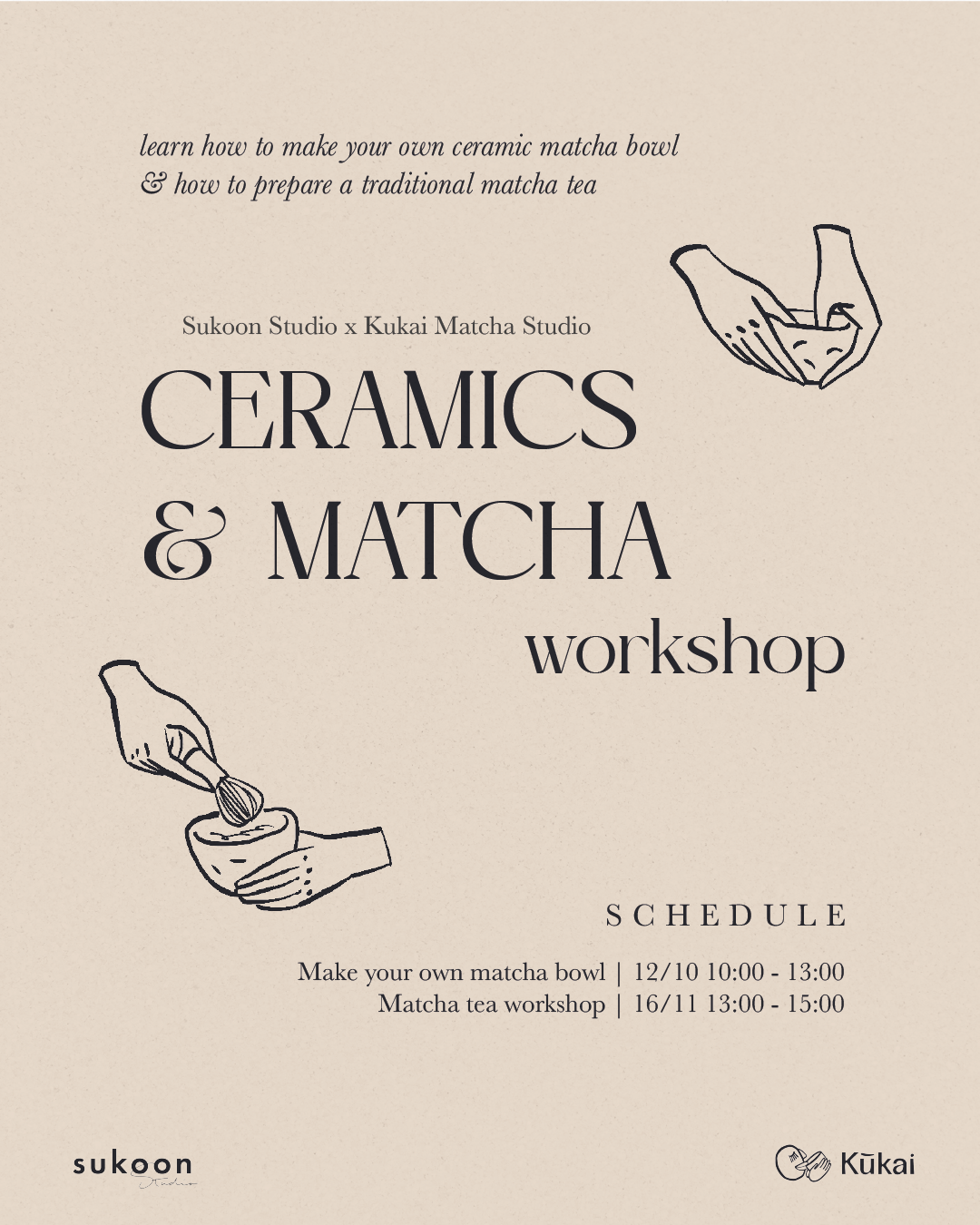 Ceramics & Matcha Workshop | Zondag | 12 oktober & 16 november